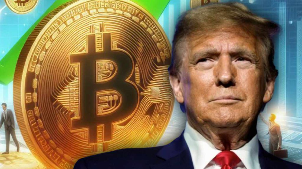 Donald Trump next to bitcoin