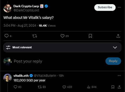 vitalik buterin salary ethereum foundation buterin earnings